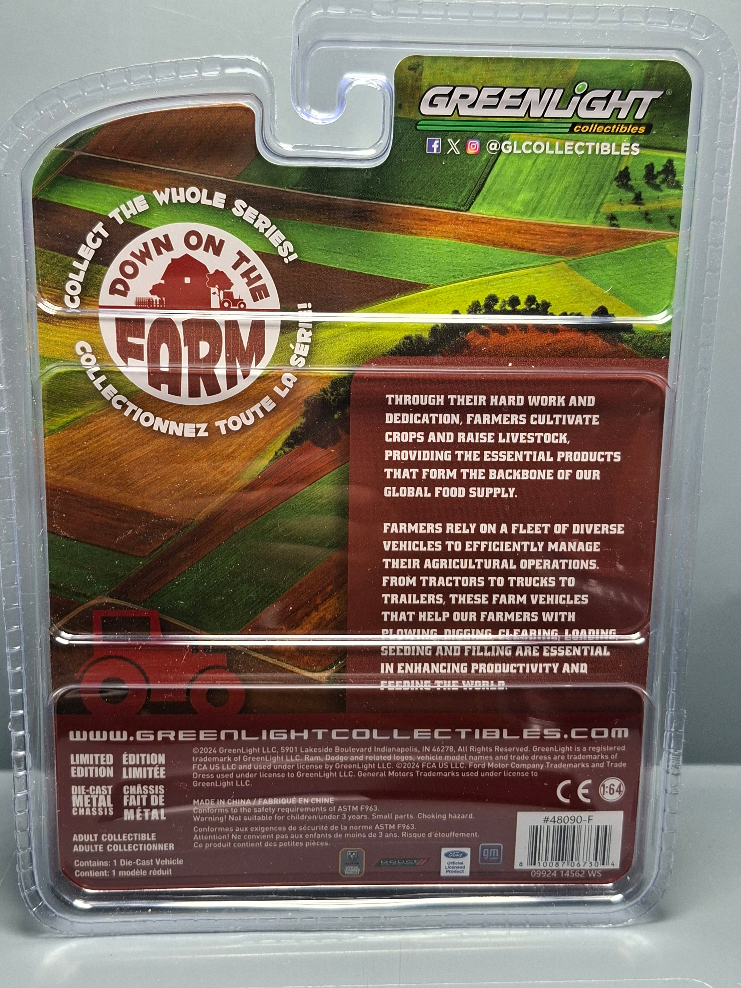 Greenlight  2024 Down on the Farm Series 9 Bail Throw Wagon in Sliver and Redb  (NG52)