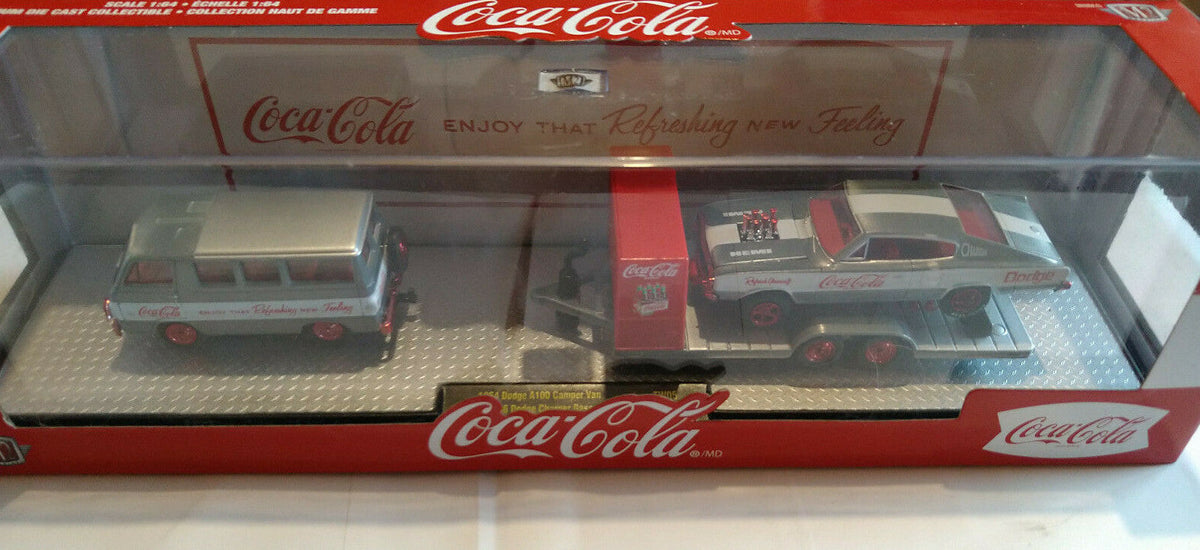 M2 Machines Coca Cola '64 Dodge A100 Camper Van 66 Charger Gasser Chase (CT10)