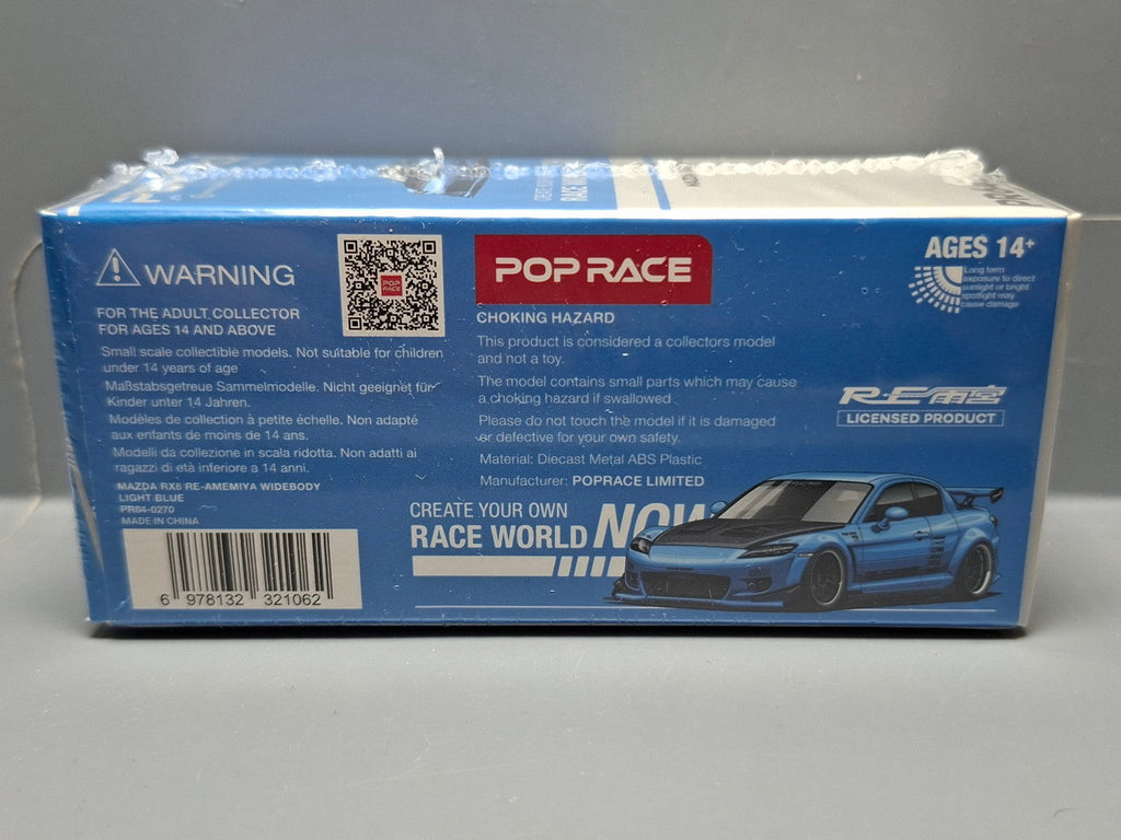 Pop Race 1/64 Mazda RX-8 Re-Amemiya light blue (CP07)