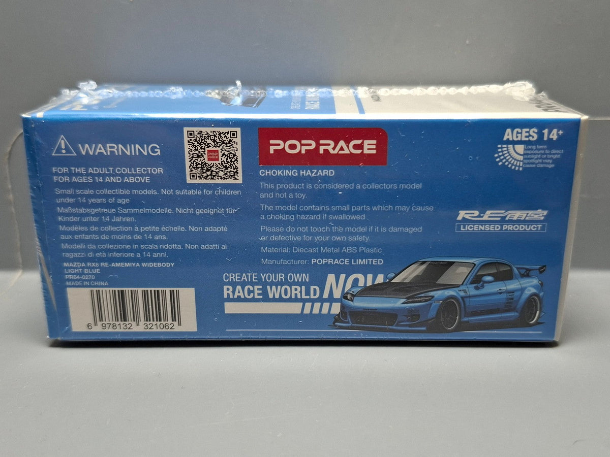 Pop Race 1/64 Mazda RX-8 Re-Amemiya light blue (CP07)