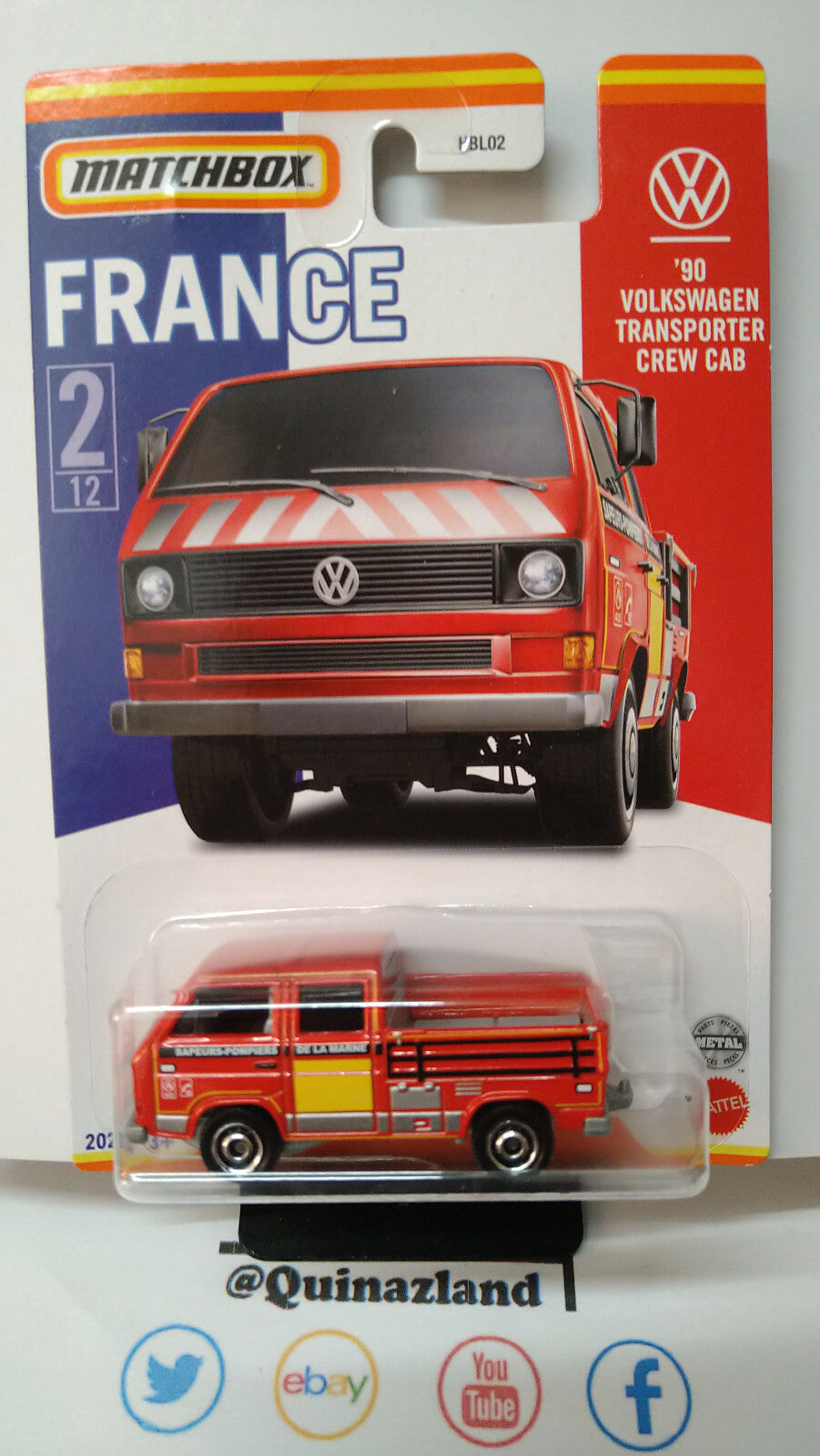 Matchbox série France Tesla Volkswagen Fiat Renault  avec détail benne vw (CP09)