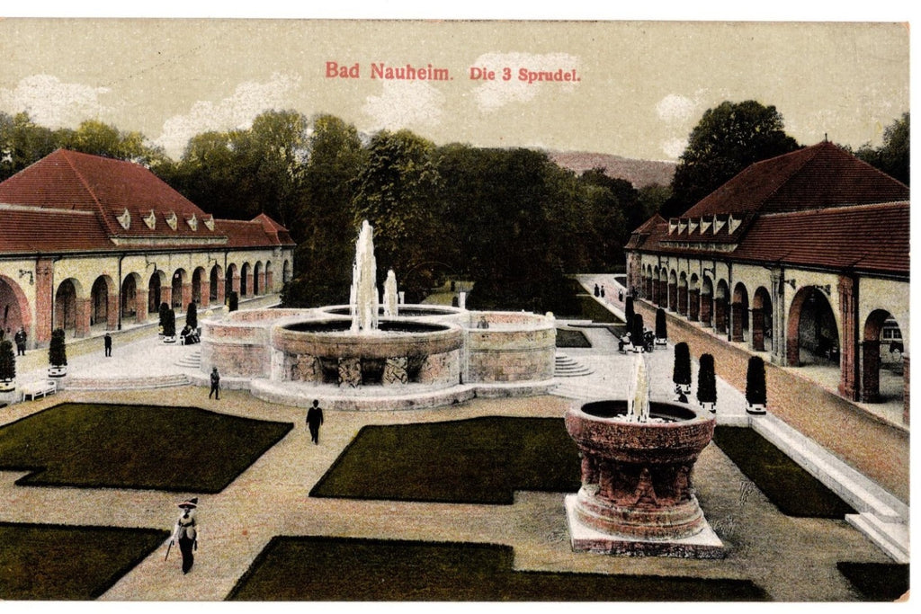 CPA Allemagne Bad Nauheim – Die 3 Sprudel colorisée vers 1910 T0001