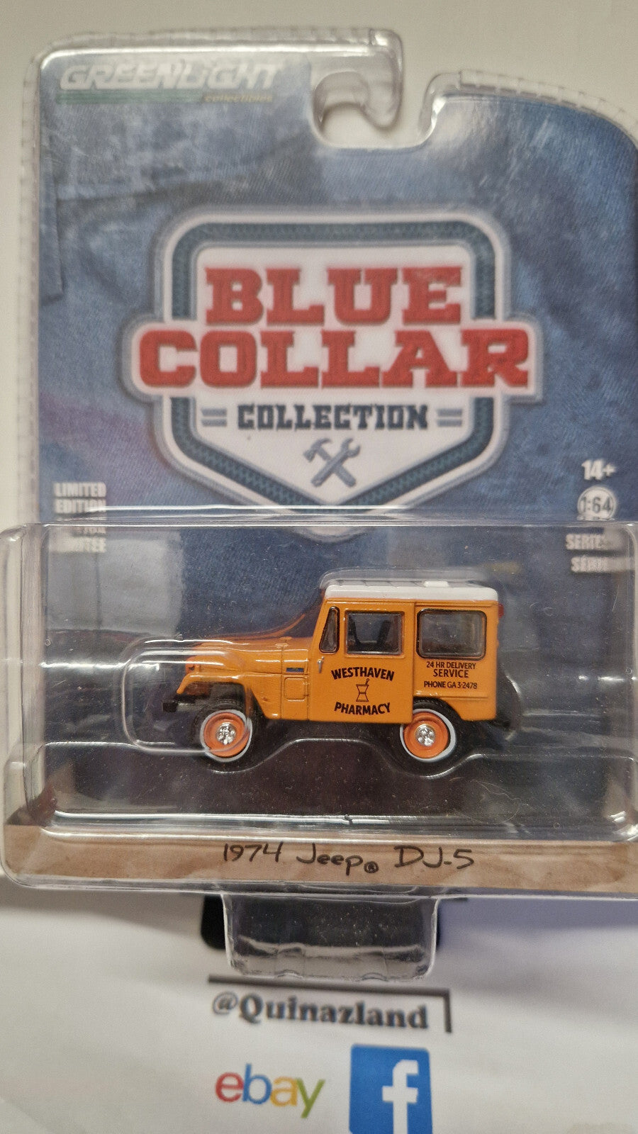 Greenlight Blue Collar série 9 1974 Jeep DJ-5 Westhaven Pharmacy 24 Hr    (NG26)