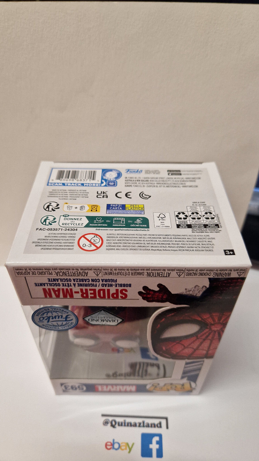 Funko Pop!  Marvel Pop Marvel N° 593 Spider-Man (Diamant)  (F50)