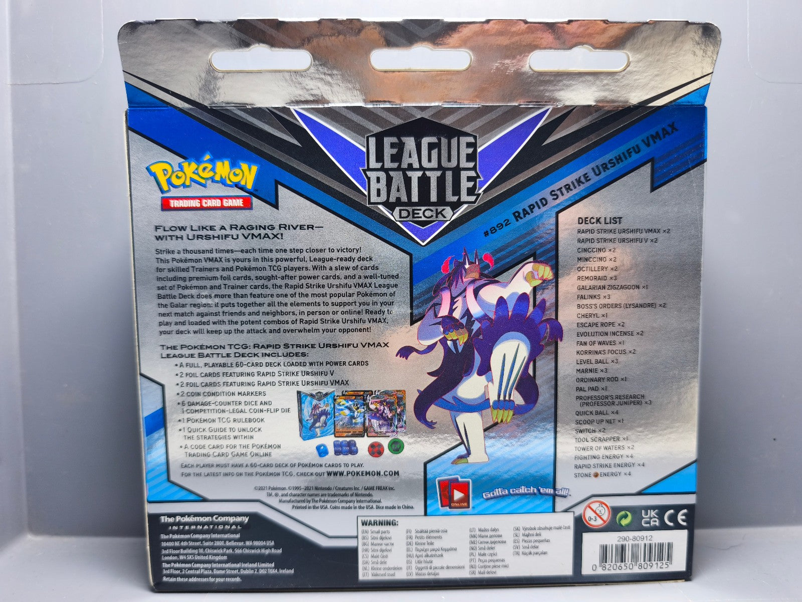 Pokémon league battle deck rapid strike Urshifu V max neuf scellé vers anglaise