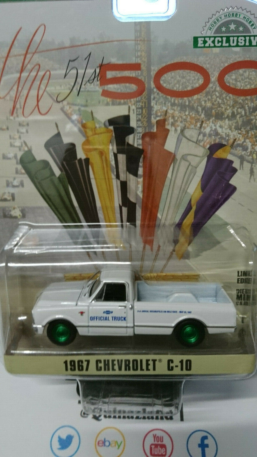 Greenlight Exclusive 1967 Chevrolet C-10 Green Wheels Chase (NG77)
