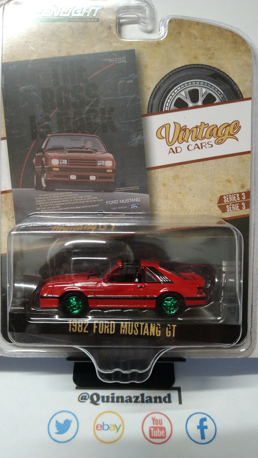 Greenlight Vintage ad cars 1982 Ford mustang gt Chase (NG34)