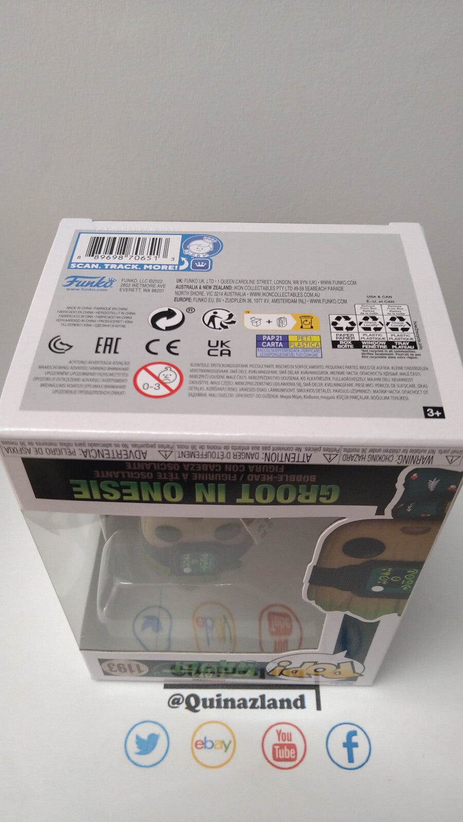 Funko Pop! I AM GROOT  N° 1193 Groot PJs avec Livre (F3)