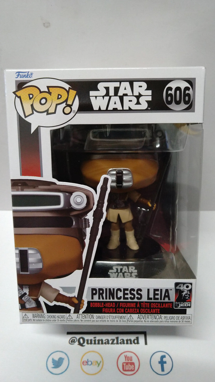 Funko Pop! Star Wars 6 "40eme Anniversaire" N° 606 Leia "Boushh" (F3)