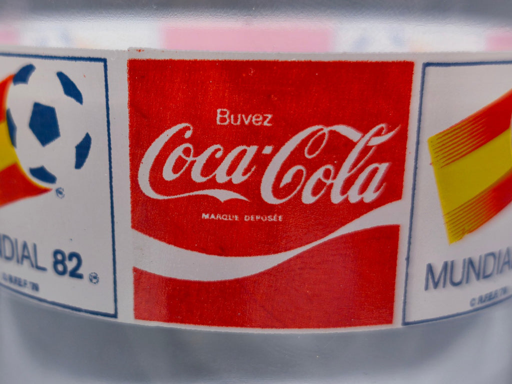 4 Verres Coca‑Cola Coupe du Monde de football 1982 en Espagne vintage (CP02)