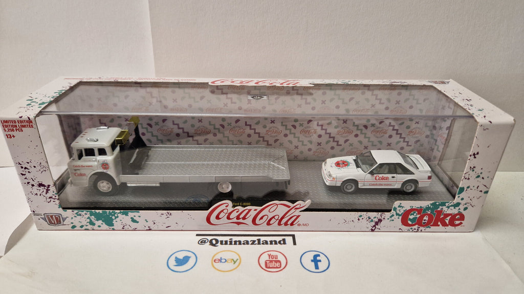 M2 Machines Coca Cola 1990 Ford C-8000 & 1990 Ford Mustang GT (C14)