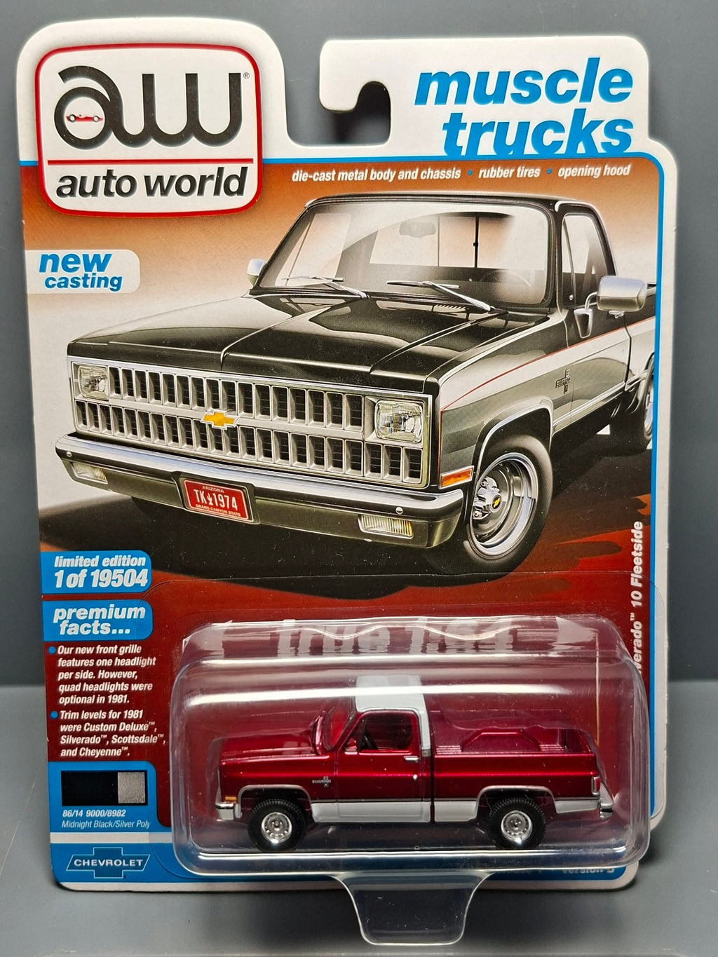 Auto World Muscle Truck 1982 Chevrolet Silverado 10 Fleetside Chase (NG25)