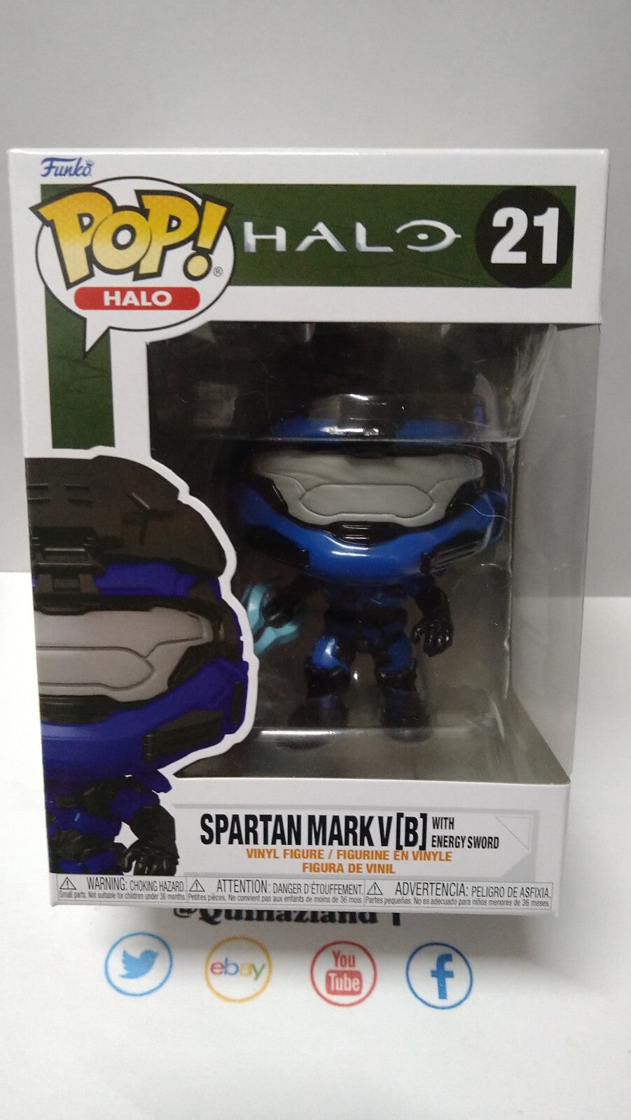 Funko Pop! HALO INFINITE 21 Spartan Mark V Blue avec energy sword (F2)