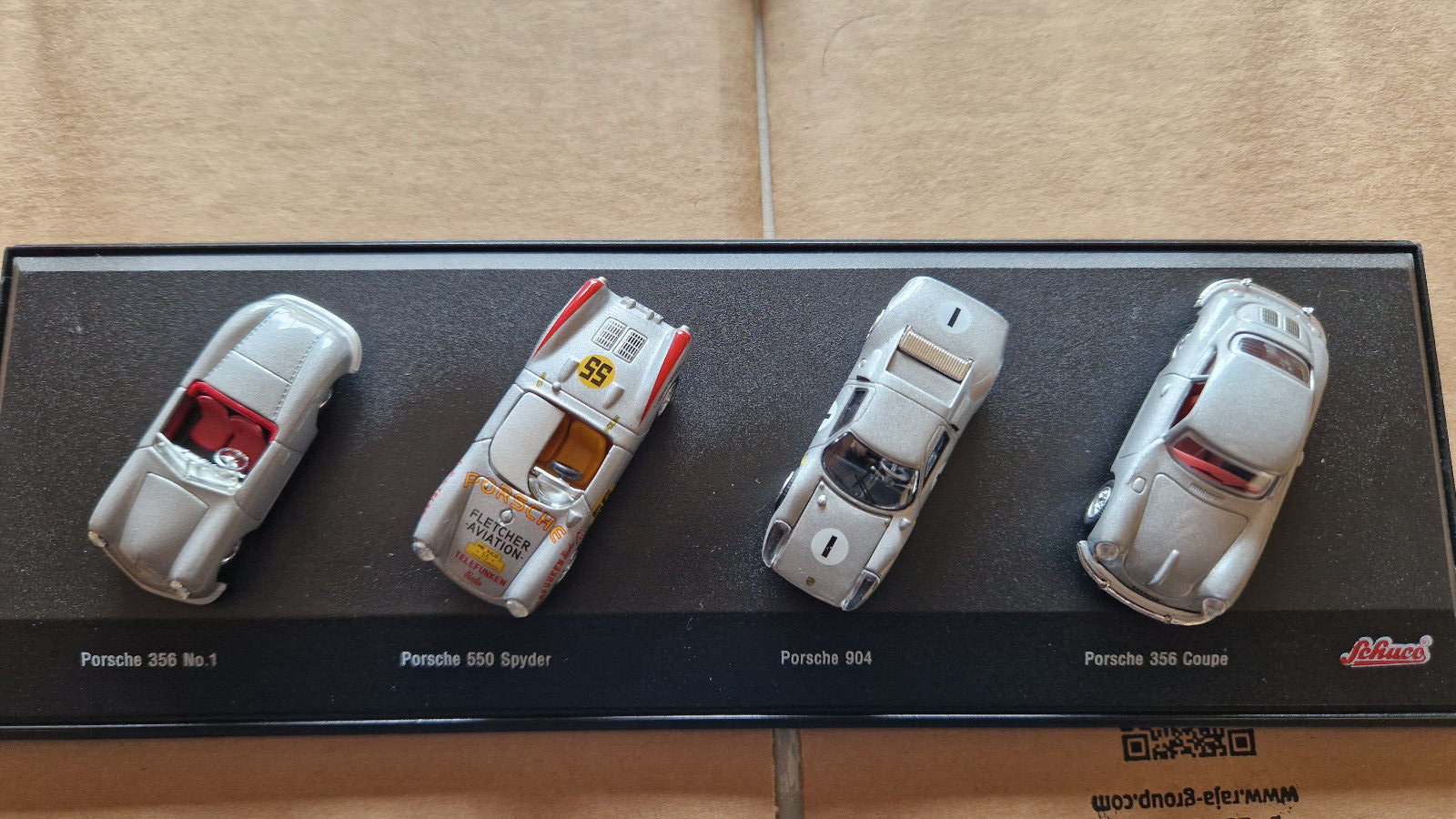 Schuco 1/72 Set porsche 356 no.1, 550 spyder, 904, 356 coupe (NG45)