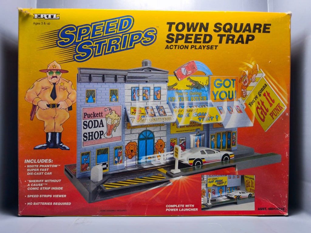 ERTL  1990 speed strips Town square Speed trap Ferrari testarossa   (ET)