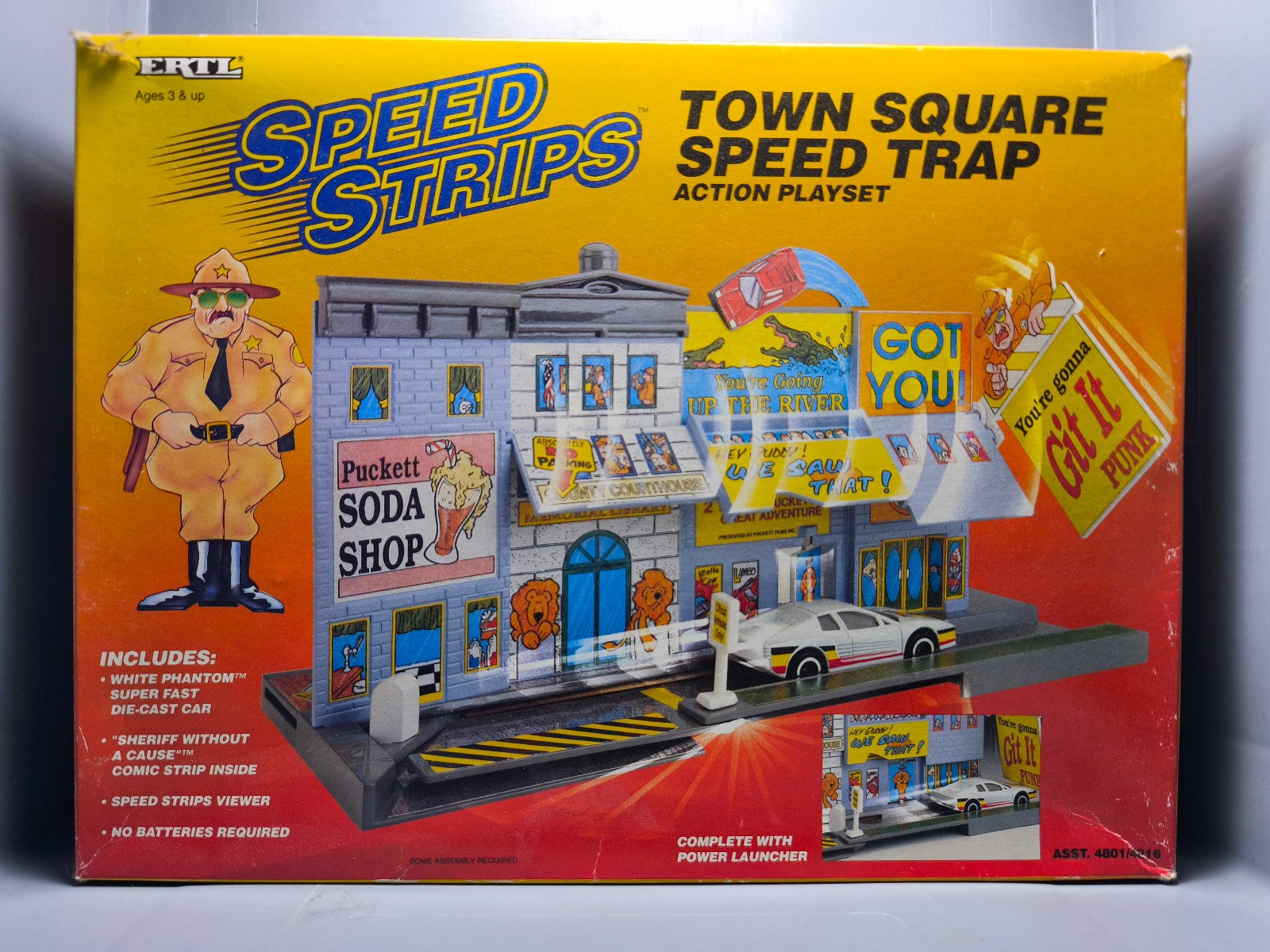 ERTL  1990 speed strips Town square Speed trap Ferrari testarossa   (ET)