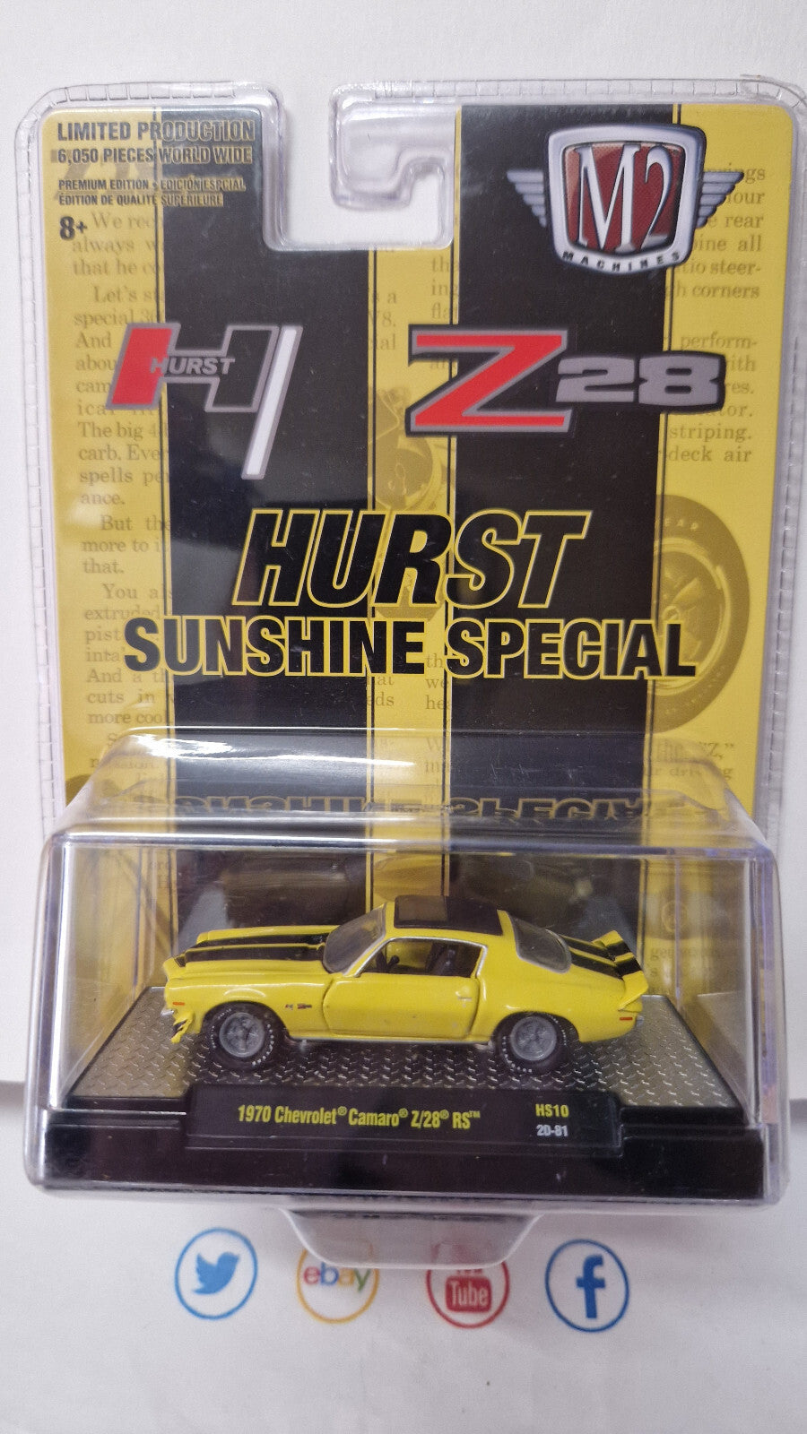 M2 Machines Hurst 1970 Chevrolet Camaro Z28 RS  (NG58)