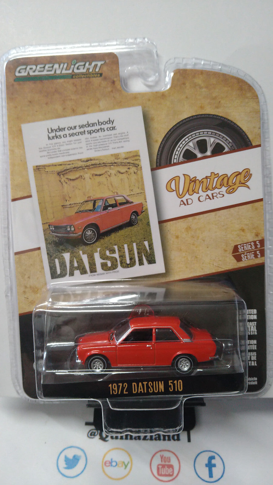 Greenlight Vintage ad cars 1972 Datsun 510 (NG22)