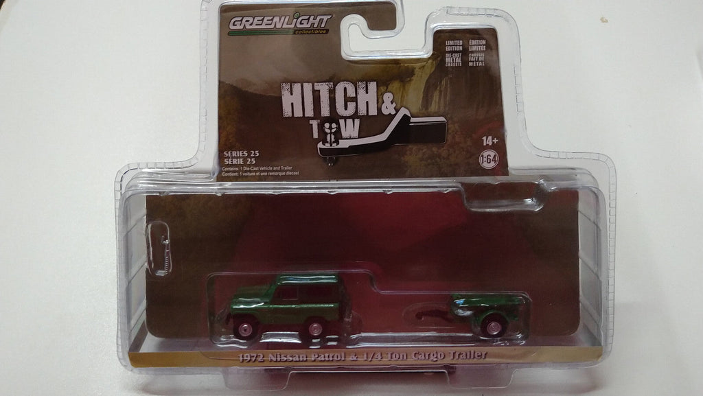 Greenlight Hitch & Tow 1972 Nissan Patrol and 1/4 Ton Cargo Trailer (CT05)