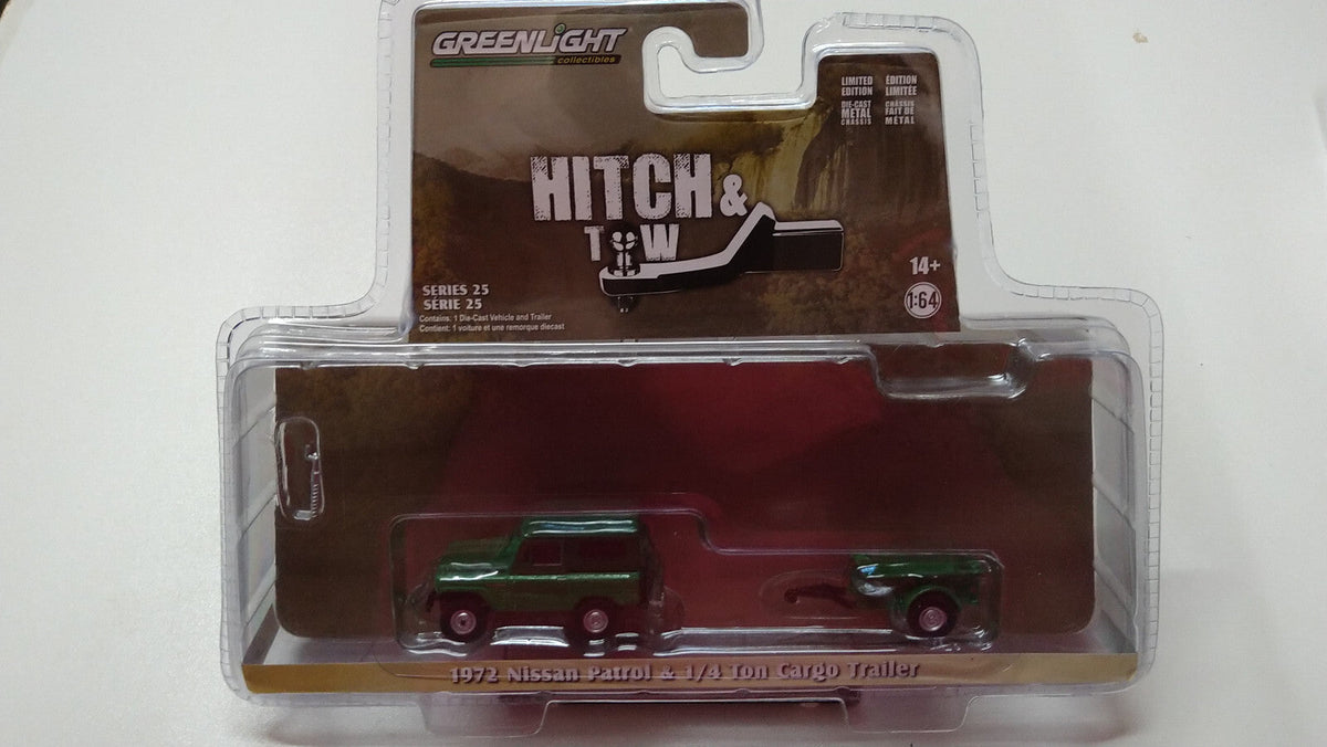 Greenlight Hitch & Tow 1972 Nissan Patrol and 1/4 Ton Cargo Trailer (CT05)