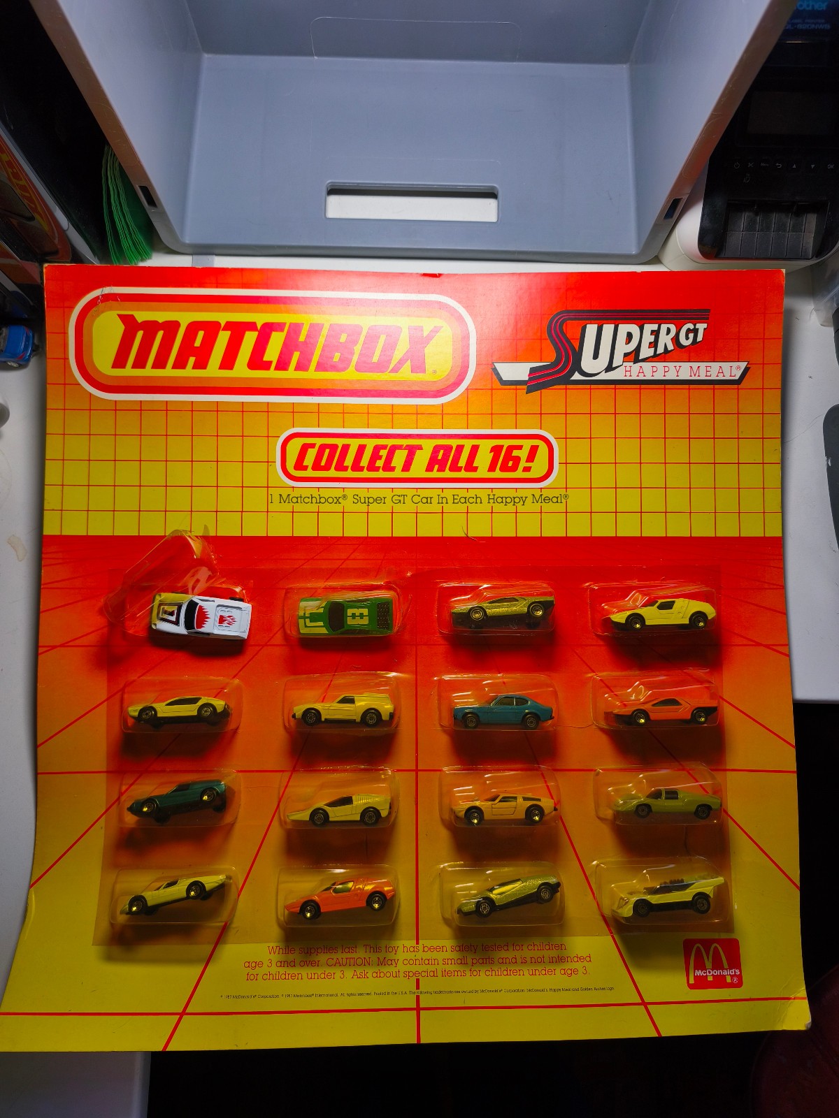 Matchbox promo mc donald des années 80 Présentoirs avec les 16 voitures (ET)