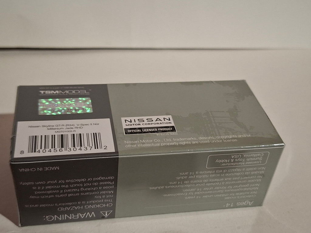 Mini GT 2002 Nissan Skyline GT-R R34 V-Spec II Nur millenium jade  n°1003 (CP17)