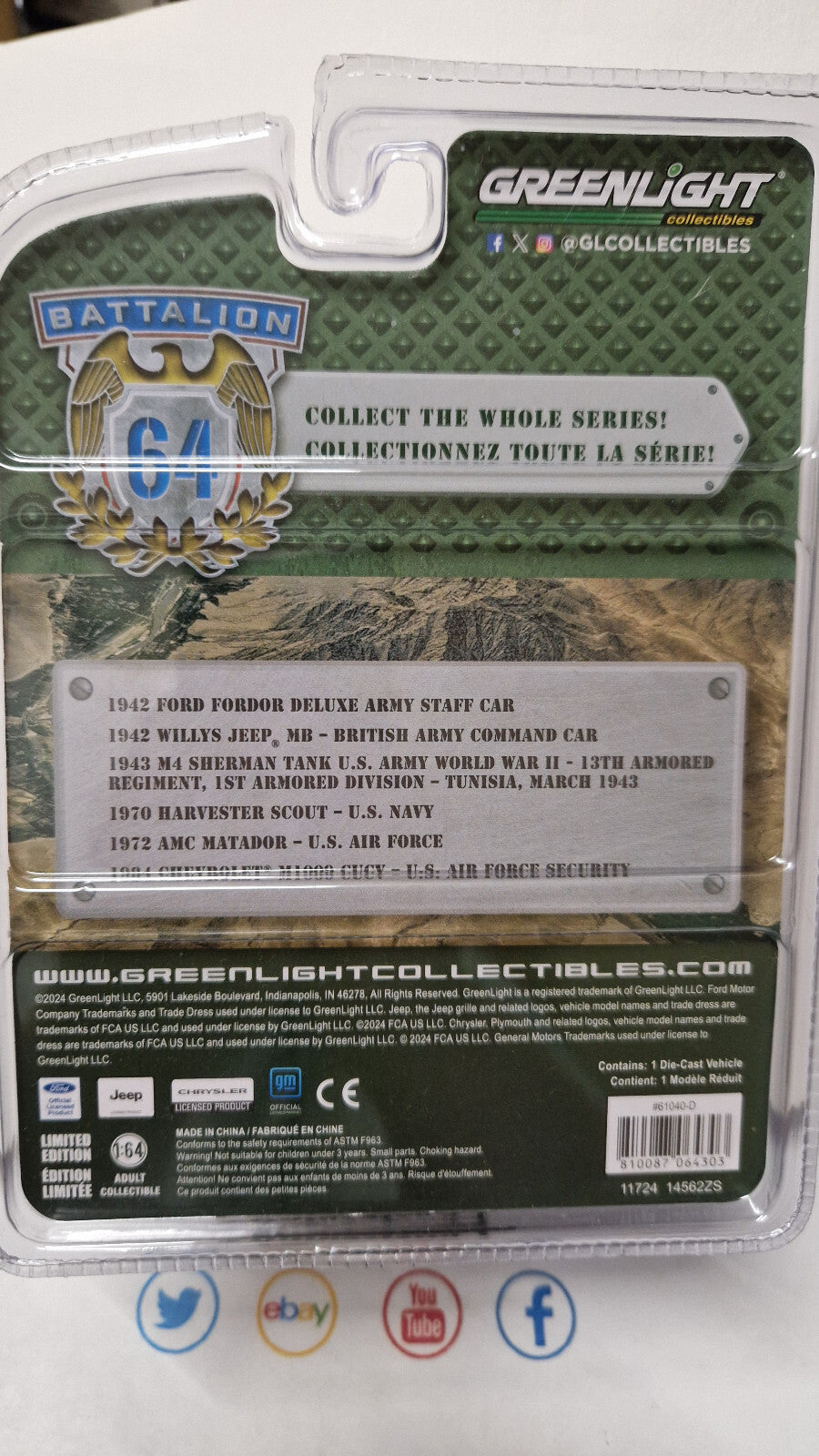Greenlight Battalion 64 Series 4 1970 harvester scout Chase   (NG29)