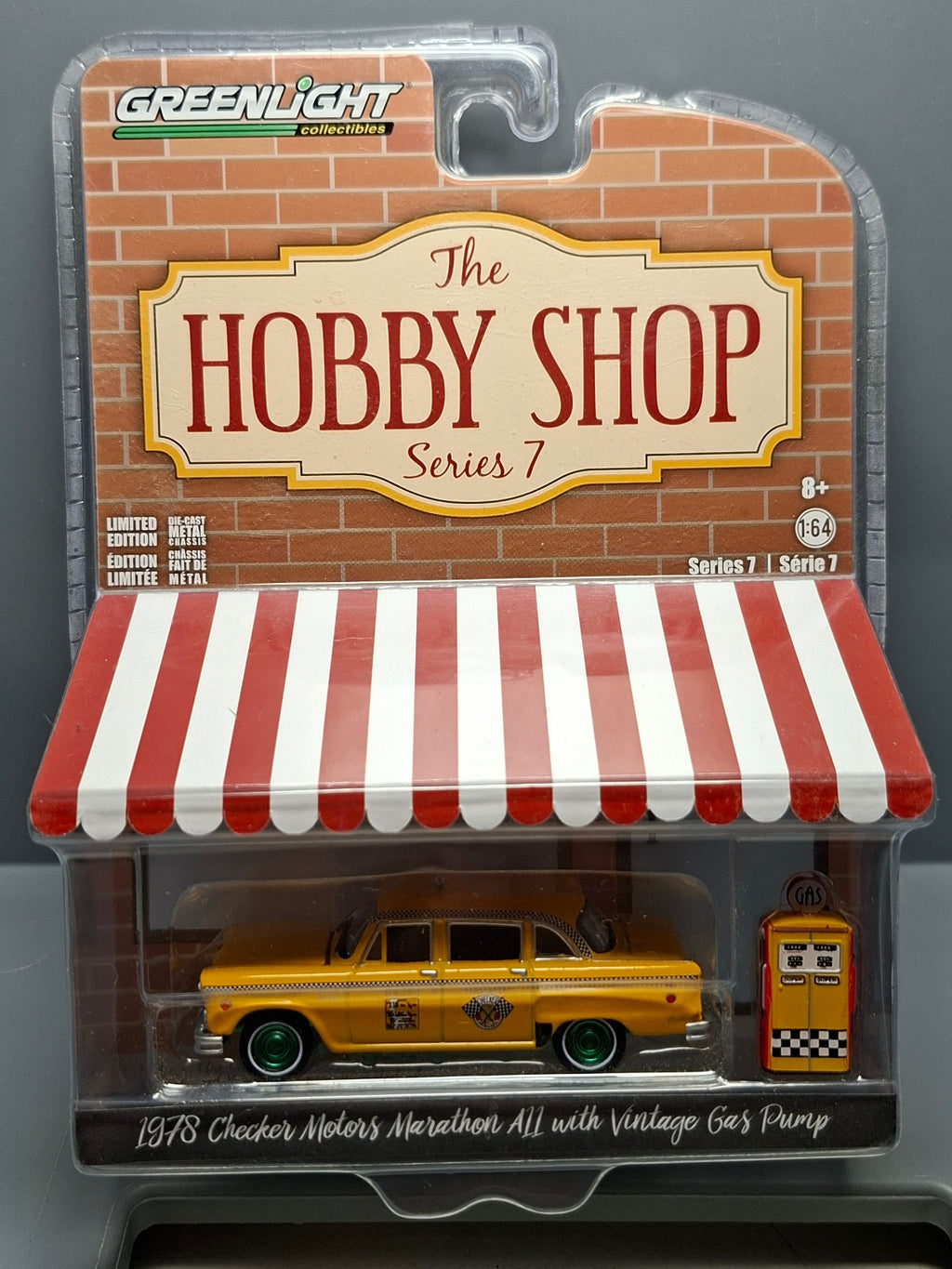 Greenlight Hobby Shop 1978 Checker Motors Marathon Chase Green Wheels (NG46)