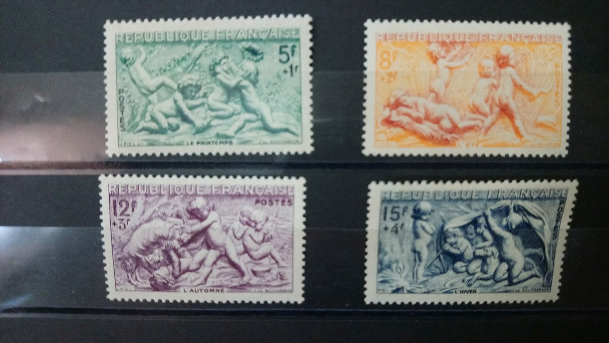 Lot 4 Timbres France série des saisons 1949