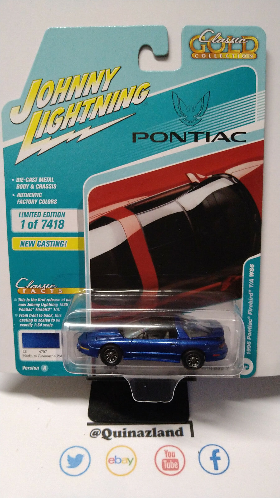 Johnny  Lightning Classics Gold 1996 Pontiac Firebird Trans Am (NG69)