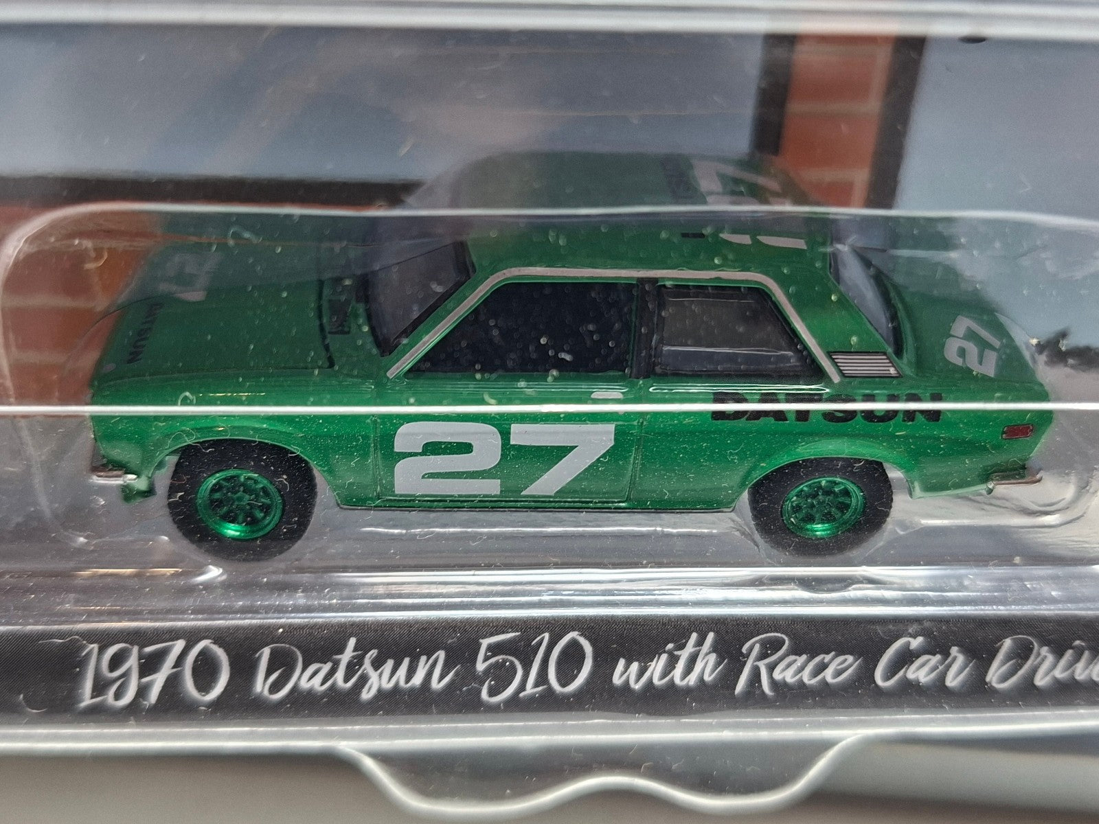 Greenlight Hobby shop série 5 Chase 1970 Datsun 510 With Race Car Driver (NG33)
