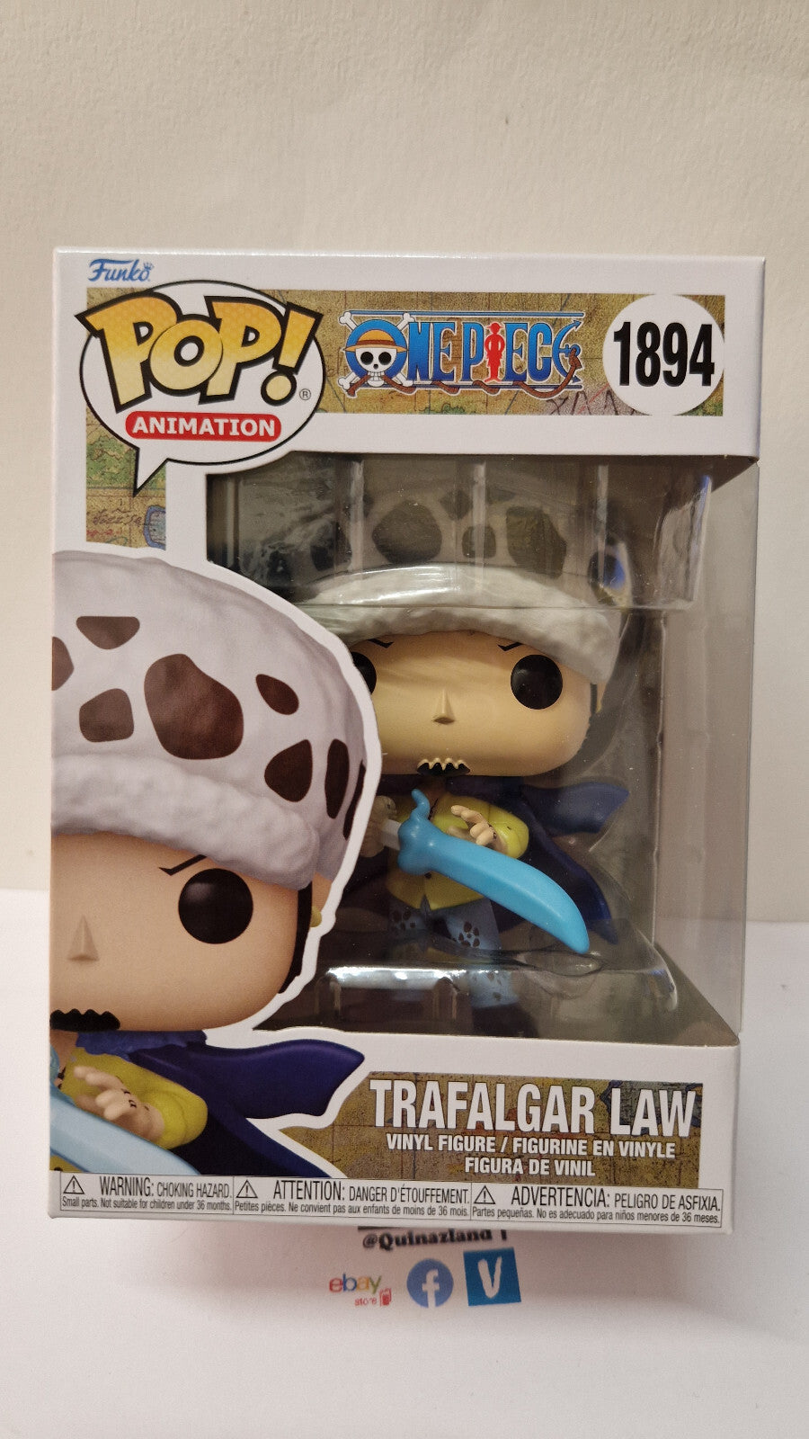 Funko Pop!  One Piece Pop Animation N° 1894 Trafalgar Law avec Blue Anes   (F51)