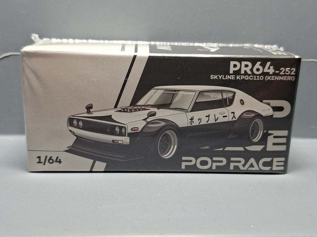 Pop Race 1/64 Nissan Skyline GT-R V8 Drift KPGC110 Kenmeri NPA Style (CP17)