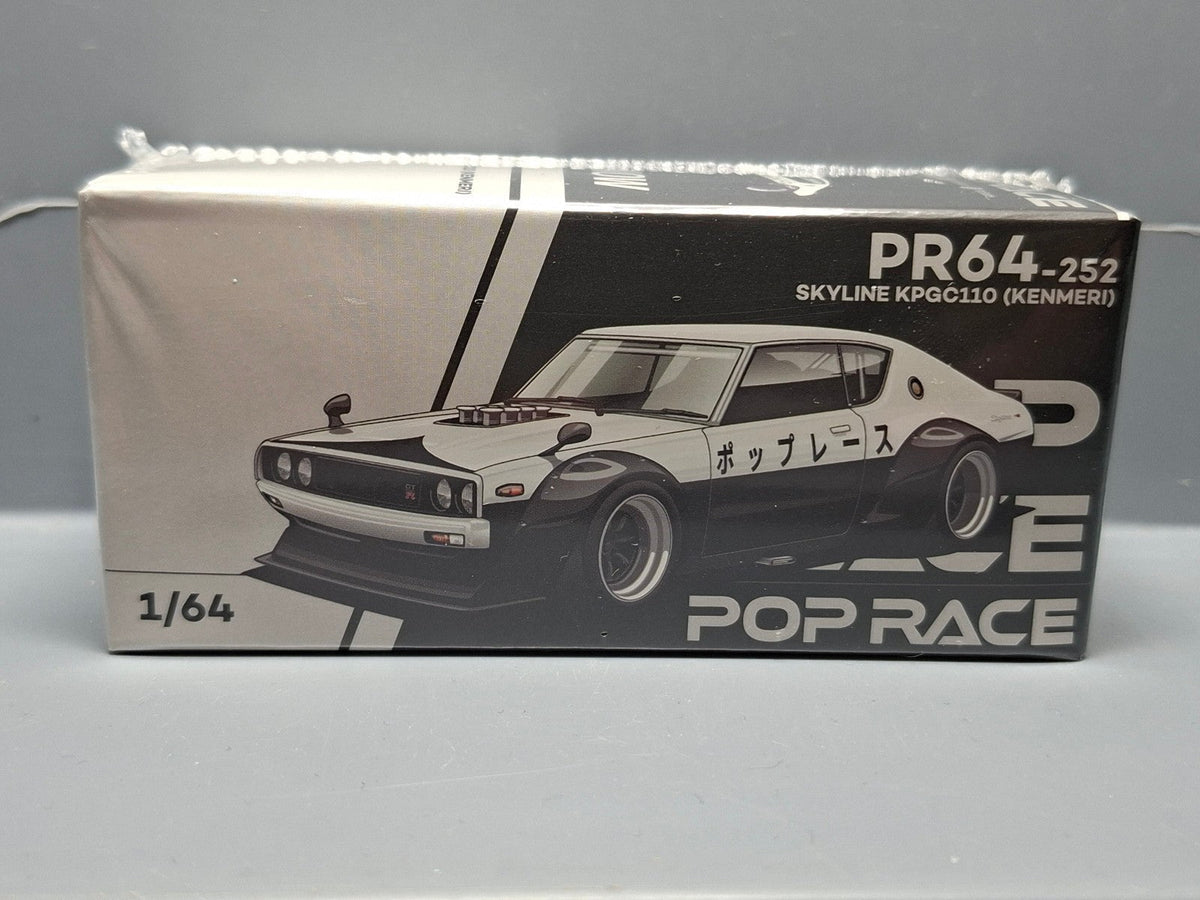 Pop Race 1/64 Nissan Skyline GT-R V8 Drift KPGC110 Kenmeri NPA Style (CP17)
