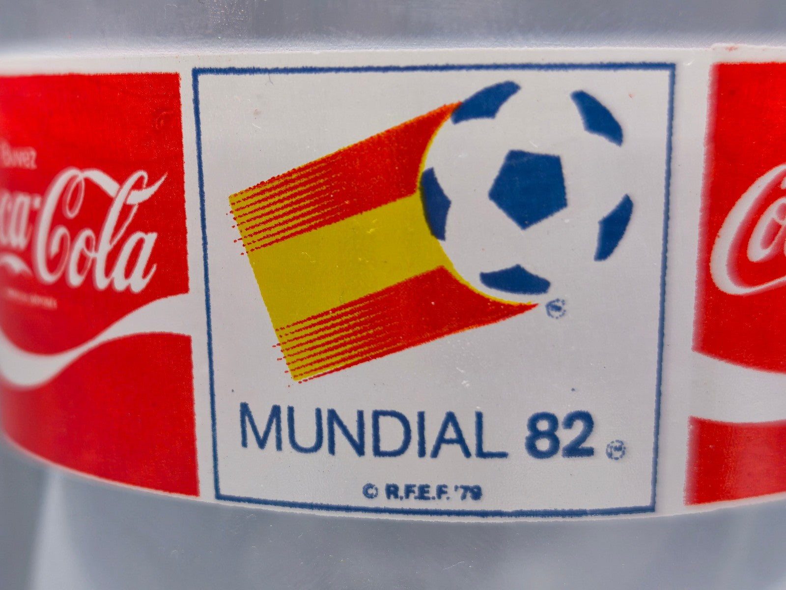 4 Verres Coca‑Cola Coupe du Monde de football 1982 en Espagne vintage (CP02)