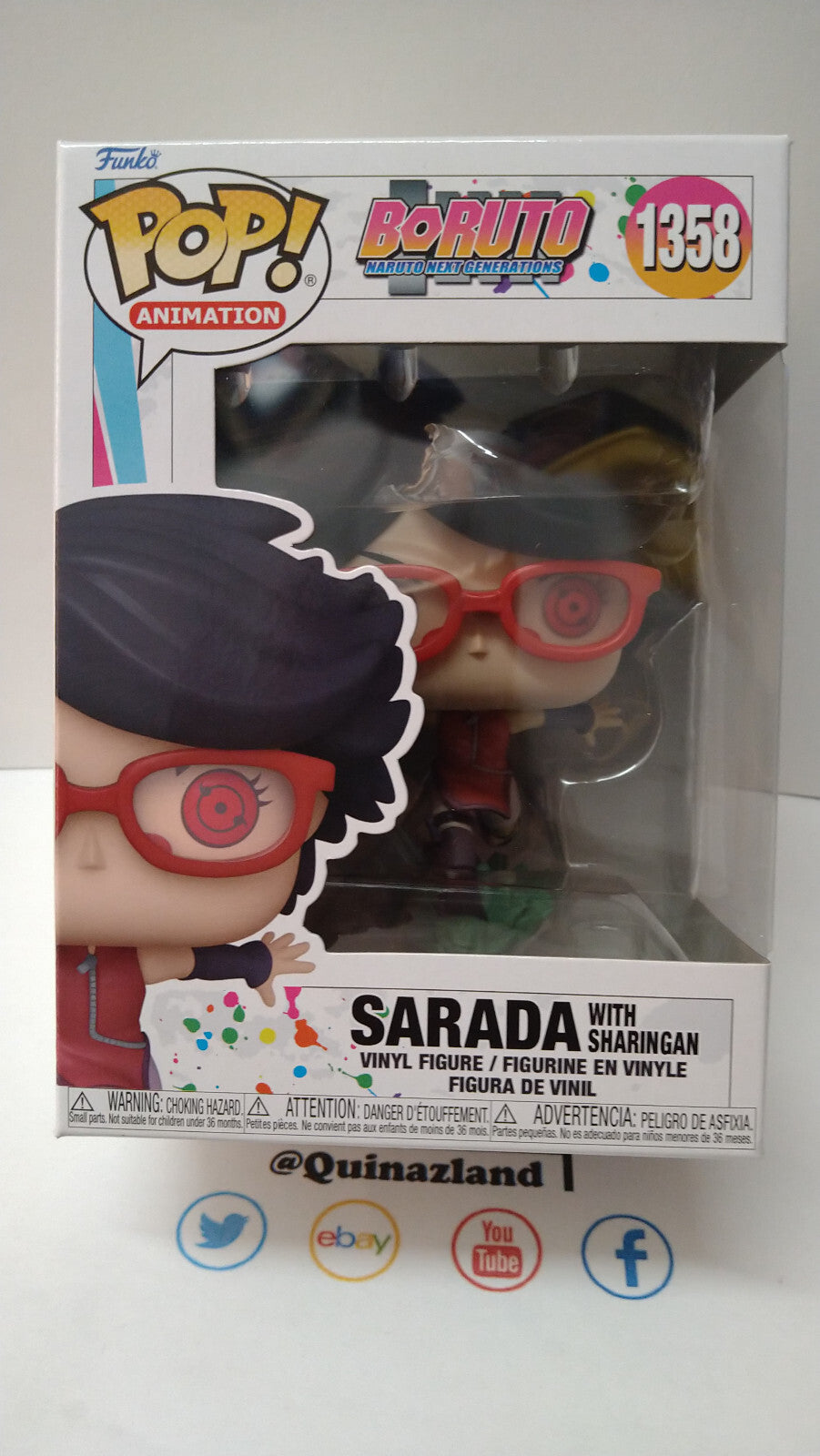 Funko Pop! BORUTO  Animation N° 1358 Sarada avec Sharingan (F49)