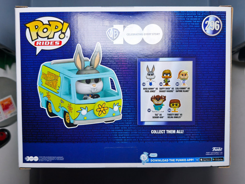 Funko Pop! Warner Bros Ride Super DLX N° 296 Mystery Machine W/ Bugs (Cart)