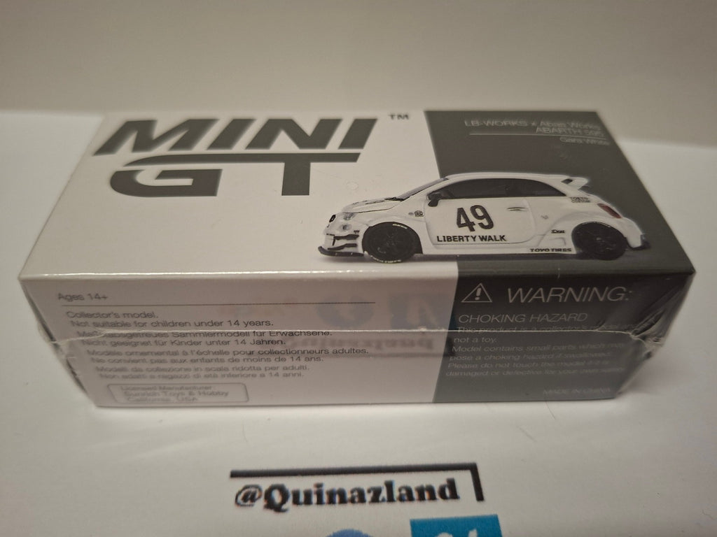 Mini GT LB-WORKS x Abas Works Fiat ABARTH 595 Gara White N°809 (CP08)