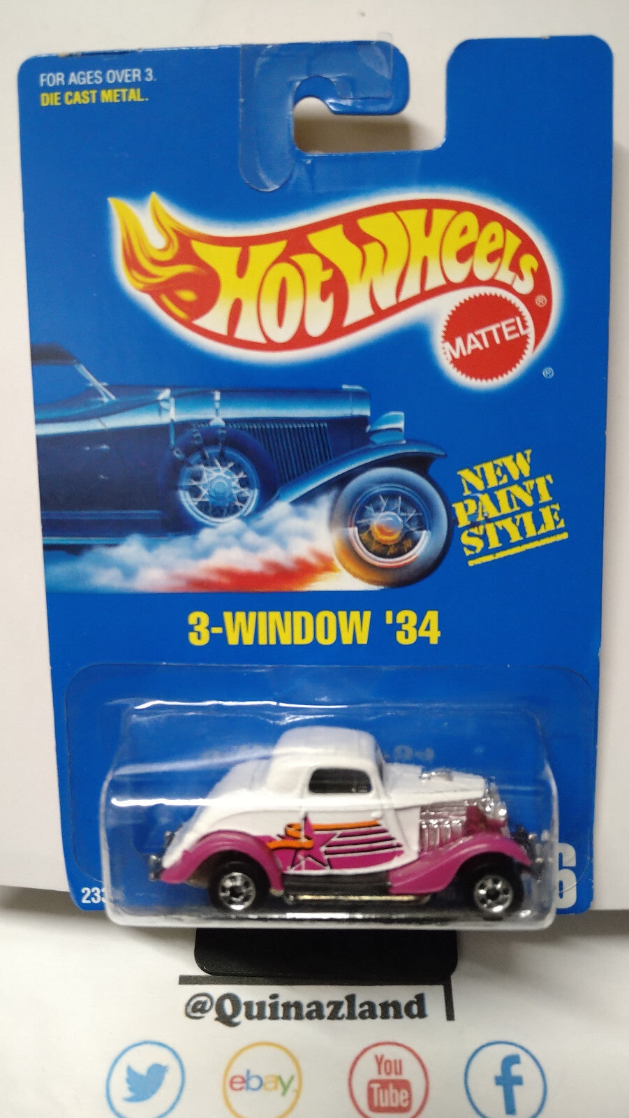 Hot Wheels 3 window 34 1991-196 deco magenta (NP20)