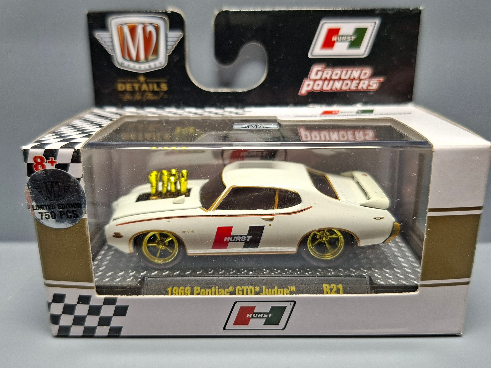 M2 Machines Ground Pounders 1969 Pontiac GTO Judge Hurst Chase 750 Pcs (CP11)