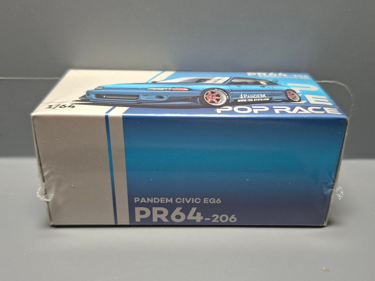Pop Race 1/64 Honda Pandem Civic EG6  Blue Chrome (CP18)
