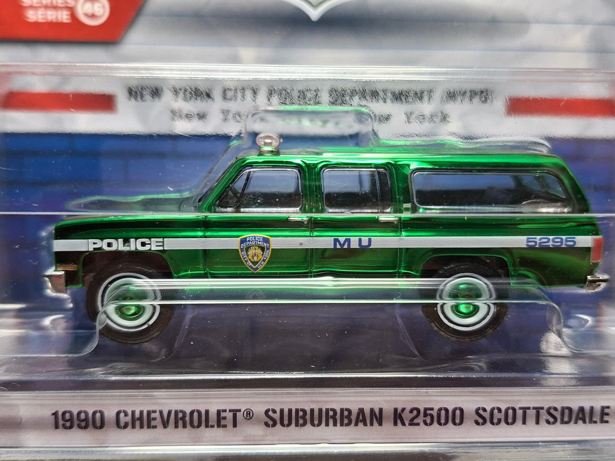 Greenlight Hot pursuit série 46 green Chase 1990 Chevrolet suburban K2500 (NG37)
