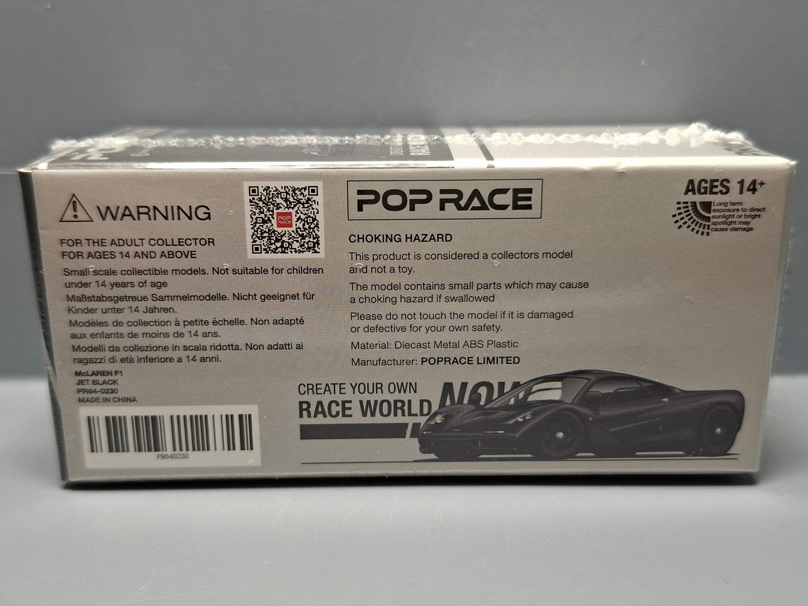 Pop Race 1/64 McLaren F1  Jet Black (CP06)