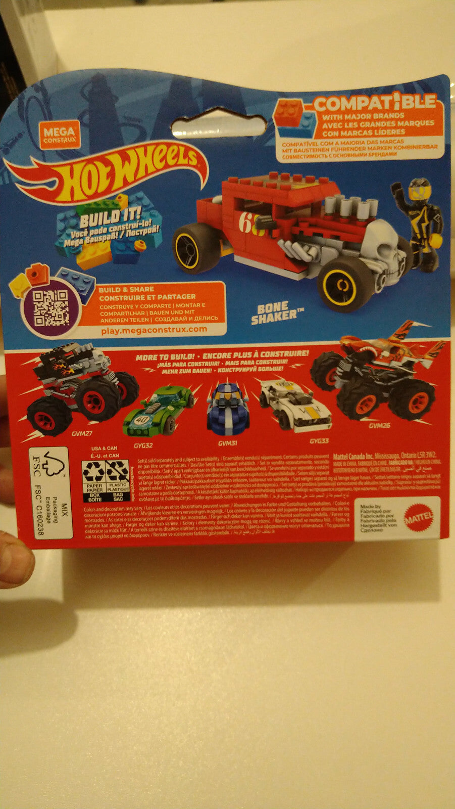 Hot Wheels Mega Construx  Bone Shaker 118 pièces 16,5 x 17cm (cart)