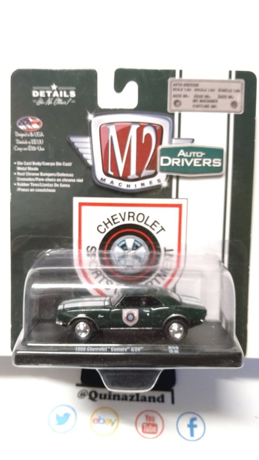 M2 Machines 2018 auto drivers R50 1968 camaro z28 (NG47)