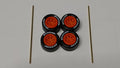 Set de jantes Dunlop 8 branches orange pneu gomme pour Custom (ET)