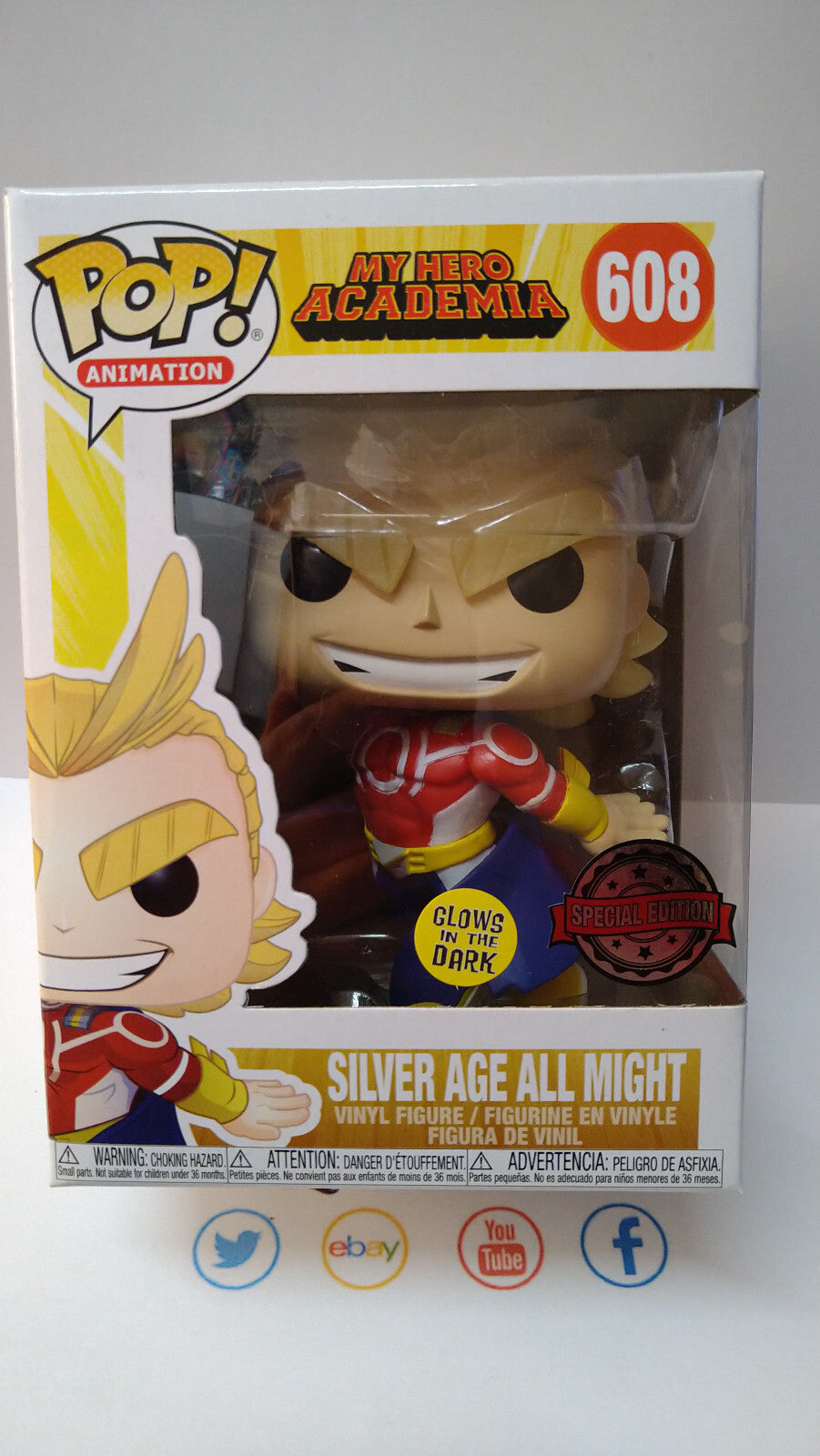 Funko Pop! MY HERO ACADEMIA  POP N° 608 Silver Age All Might GITD SPECIAL (FU32)