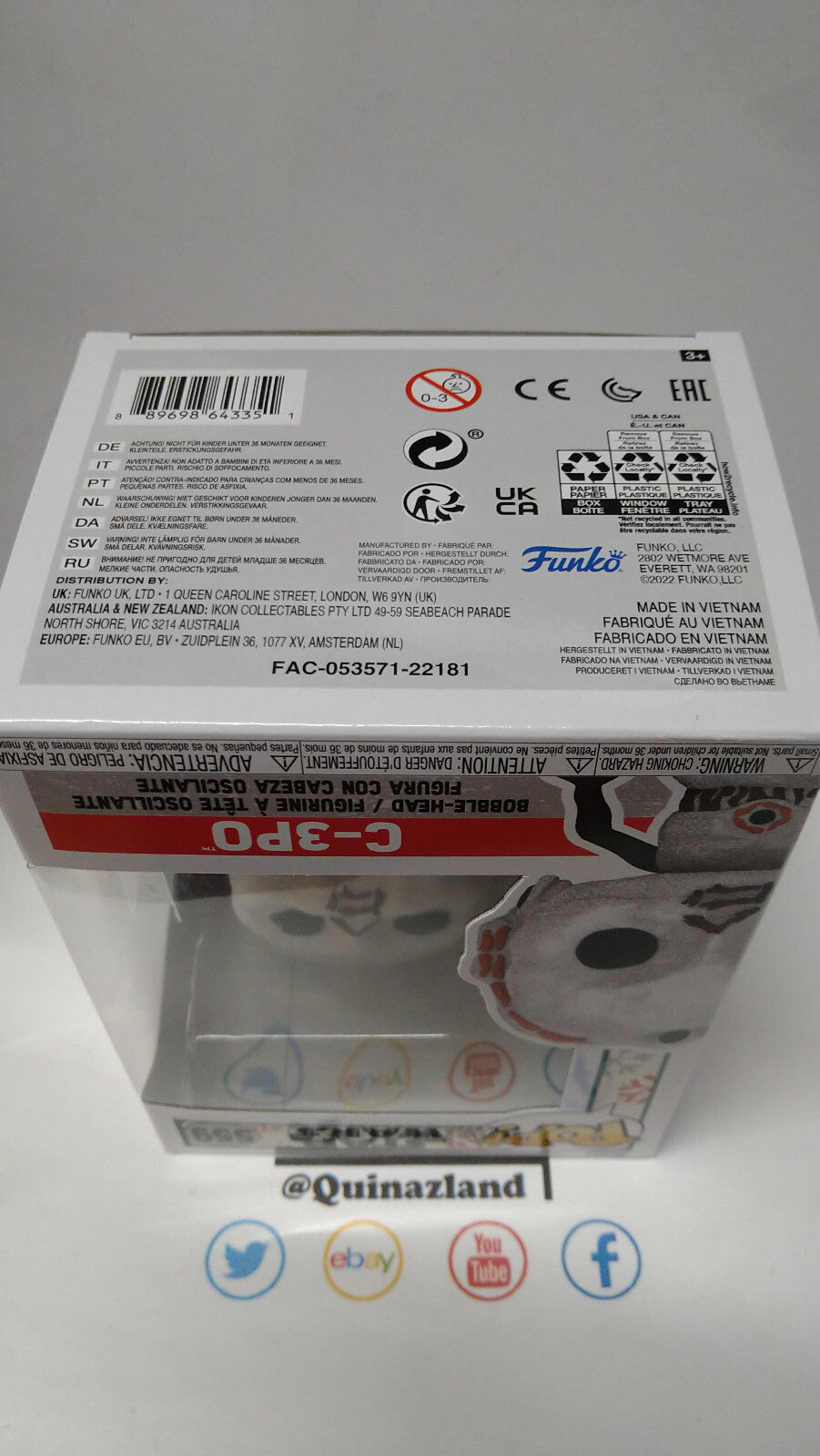 Funko Pop! STAR WARS HOLIDAY  N° 559 C-3PO (F39)
