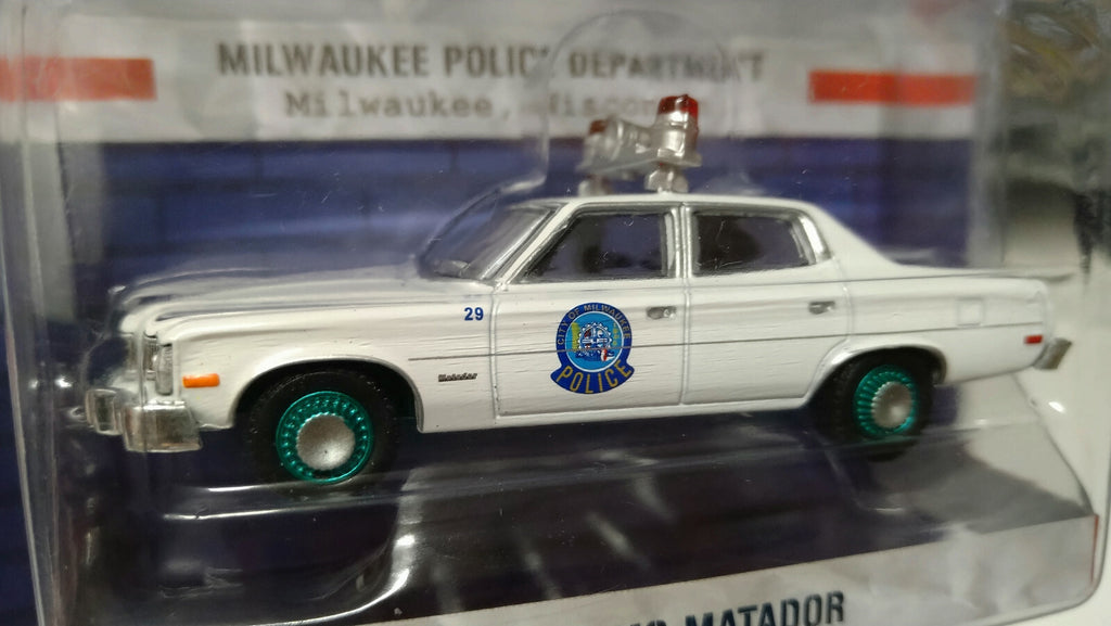 Greenlight Hot Pursuit 1974 AMC Matador  Chase Green Wheels (NG03)