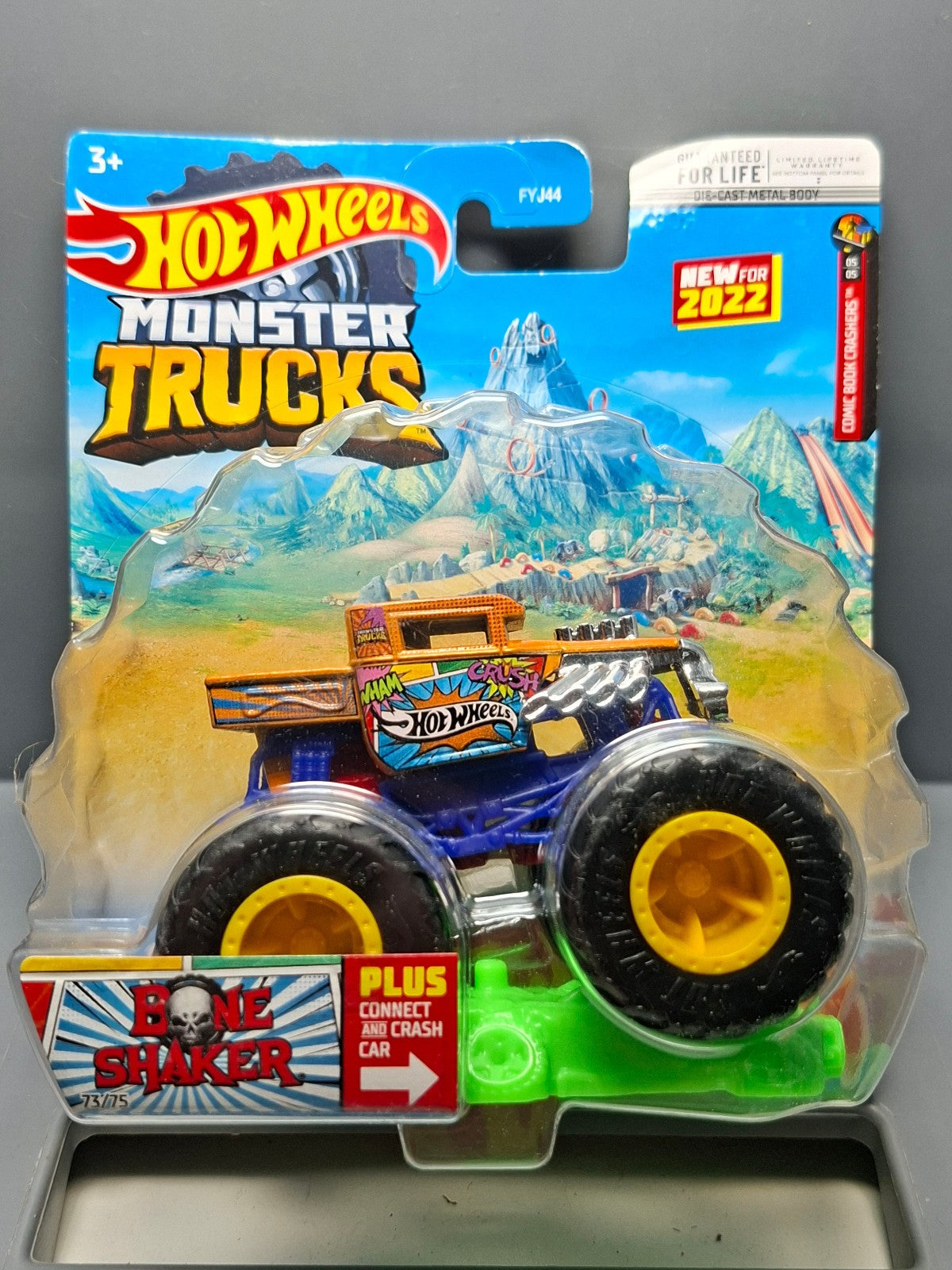 Hot Wheels 2022 Monster trucks  Bone shaker  Bulle partiellement décollée (NG02)